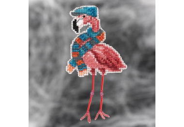 вышивка гладью MH182123 Осенний фламинго. Набор для вышивки в смешанной технике Mill Hill