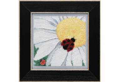 вишивка гладдю MH142116 Сонечко на ромашці. Набір для вишивки в змішаній техниці Mill Hill