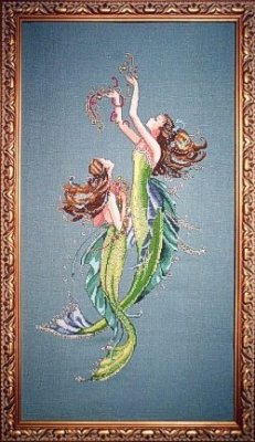 MD85 Mermaids Of The Deep Blue // Русалки глибокого моря. Схема для вишивки хрестиком на папері Mirabilia Designs - 1