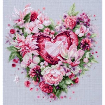 70-15 Цветущее сердце. Набор для вышивки крестом Magic Needle - 1 70-15 Цветущее сердце. Набор для вышивки крестом Magic Needle - 1