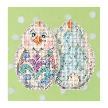 JS181713 Белый цыпленок. Набор для вышивки в смешанной технике Mill Hill - 1