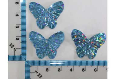  Паєтки Метелик (бірюзова голограма) (10шт. / Уп). Розмір 29х23 мм. №73