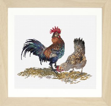 591A Rooster and Hen Aida. Набор для вышивки крестом Thea Gouverneur - 1