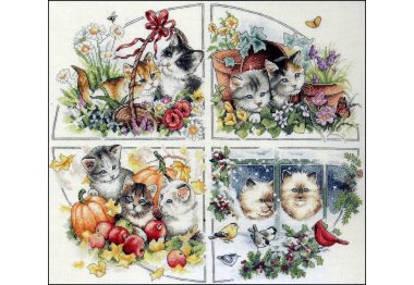4604 Пори року. Кошенята. Набір для вишивки хрестиком Classic Design 4604 Пори року. Кошенята. Набір для вишивки хрестиком Classic Design