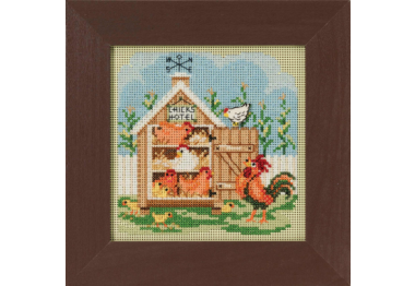 вишивка гладдю MH142214 Курячий готель. Набір для вишивки в змішаній техниці Mill Hill