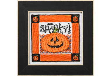 вышивка гладью DM302513 Жуткая тыква. Набор для вышивки в смешанной технике Mill Hill
