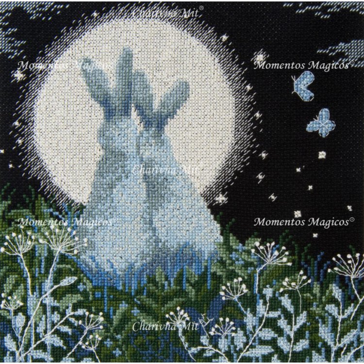 Набор для вышивки крестиком Чарівна Мить М-458 Лунные зайцы - 1