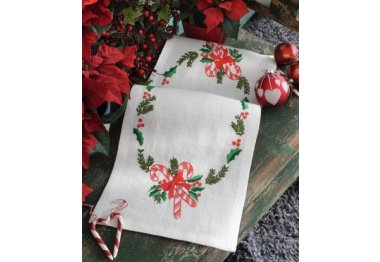  Набор для вышивки дорожки гладью Рождественские конфеты Anchor арт. 03530