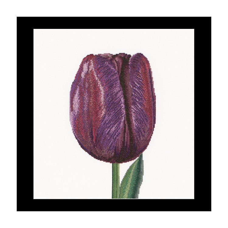 514 Purple Triumph tulip Linen. Набор для вышивки крестом Thea Gouverneur - 1
