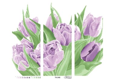  ТК-038 Триптих зелені іриси, тюльпани, кали. Схема для вишивки бісером (атлас) ТМ Барвиста Вишиванка