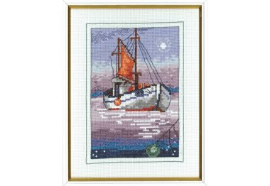  92-7196R Риболовецьке судно. Набір для вишивання хрестом PERMIN