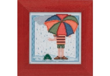 вышивка гладью MH144104 Дождливый день. Набор для вышивки в смешанной технике Mill Hill