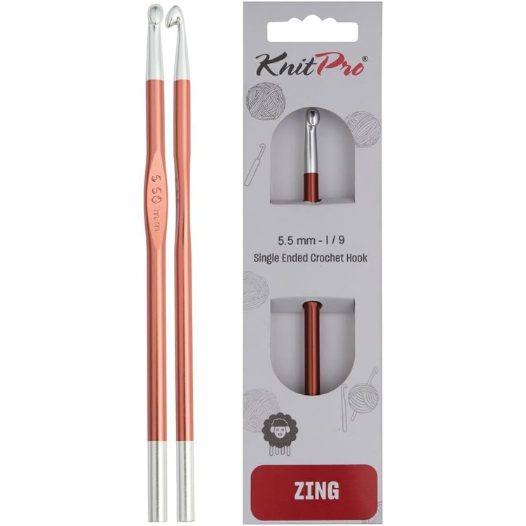 47472 Крючок алюмінієвий Zing KnitPro, 5.50 мм - 1