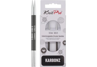 спицы для вязания 41321 Спицы съемные короткие Karbonz KnitPro 3.00 мм