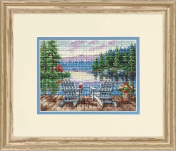 70-65231 Набор для вышивания крестом &quot;Lakeside Morning&quot; &quot;Утро на озере&quot; DIMENSIONS - 1