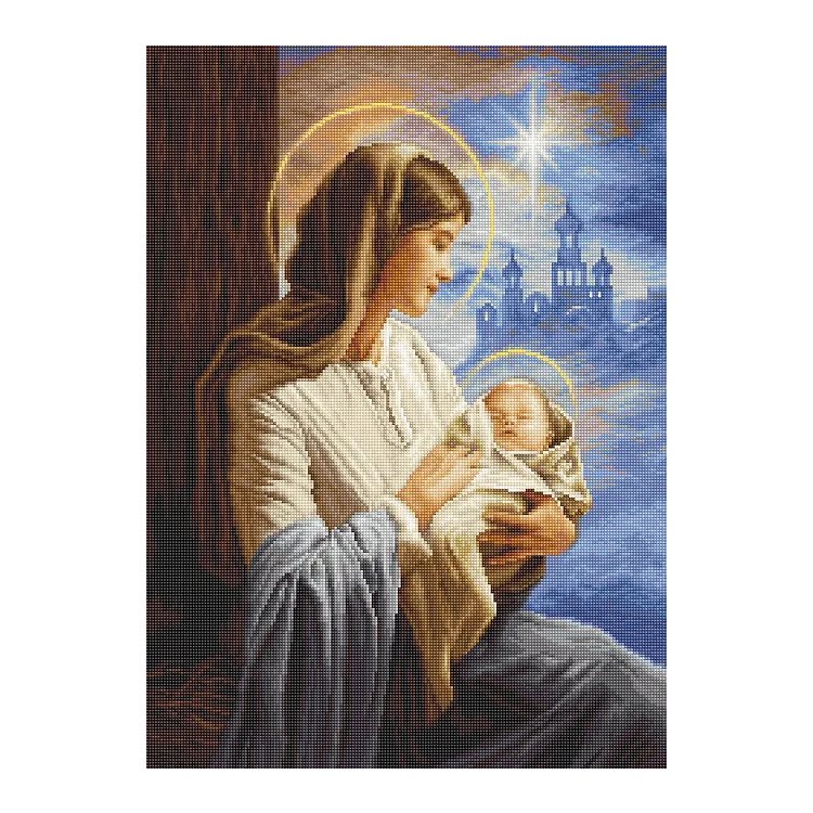 G617 Діва Марія з Немовлям. Набір для вишивання гобеленовим стібком - 1