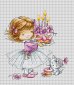 B1054 Дівчинка з кошеням і тортиком. Набір для вишивки хрестиком - 1