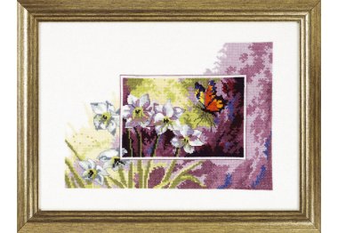  12-3195 Лілія і метелик. Набір для вишивання хрестом PERMIN