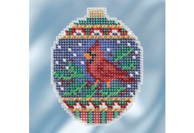 вишивка гладдю MH211816 Малиновий кардинал. Набір для вишивки в змішаній техниці Mill Hill