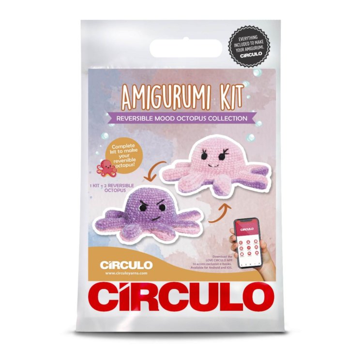 3 AMIGURUMI KIT - REVERSIBLE OCTOPUS Lavender &amp; Sweetness. Набір для в'язання іграшки - 1