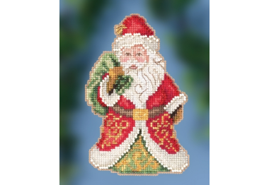 вышивка гладью JS202015 Санта несет подарки. Набор для вышивки в смешанной технике Mill Hill