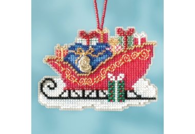 вишивка гладдю MH161736 Традиційні санки. Набір для вишивки в змішаній техніці Mill Hill