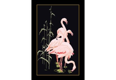  1070.05 Flamingo Black Aida. Набор для вышивки крестом Thea Gouverneur