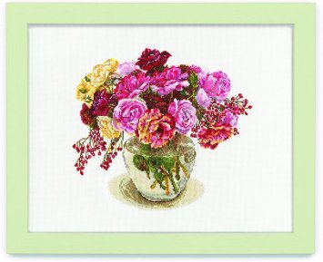 552108 Цветочная композиция с розами. Набор для вышивки крестом Cosmo Fujico - 1