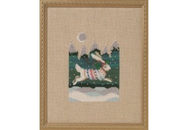  NC277 Winter Hare//Зимний заяц. Схема для вышивки крестиком на бумаге Nora Corbett