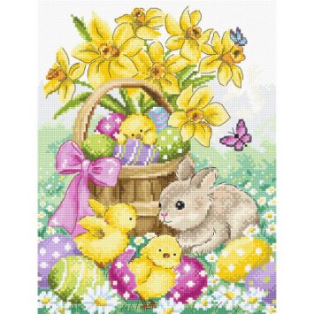 Набор для вышивки крестом L8033 Easter Rabbit and Chicks. Letistitch - 1