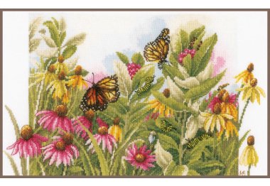 PN-0179972 Butterflies and coneflowers. Набір для вишивки хрестиком Lanarte