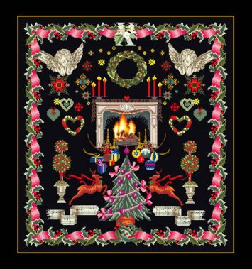 2077.05 Christmas Design Black Aida. Набір для вишивки хрестом Thea Gouverneur - 1