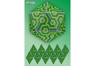  IP206 Новорічна куля Мозаїка Зелений. Набір алмазної вишивки ТМ Вдохновение