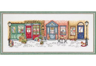  70-0160 Вулиця з магазинами (Shopping street. Набір для вишивання хрестом PERMIN