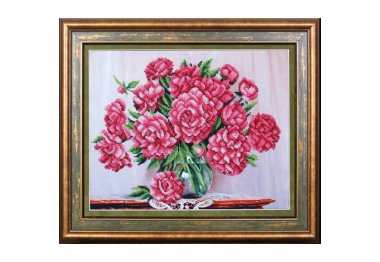 наборы для вышивания бисером Б-303 Пушистые пионы. Набор для вышивки бисером