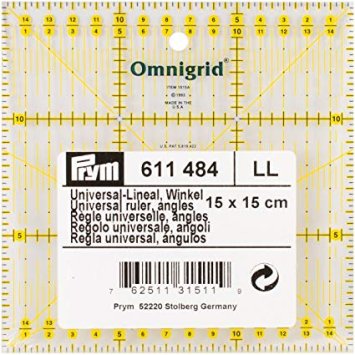 611484 Універсальна лінійка з сантиметровою шкалою 15 x 15 см Кут Prym - 1