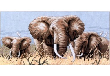  4365 Африканские слоны. Набор для вышивки крестом Classic Design