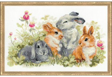  1416 Забавные крольчата. Набор для вышивки крестом Риолис