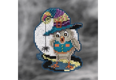 вышивка гладью MH182126 Сова Хэллоуина. Набор для вышивки в смешанной технике Mill Hill