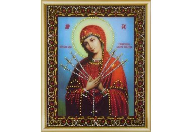 алмазна вишивка КС-130 Ікона Божої матері Пом'якшення злих сердець Набір картина стразами