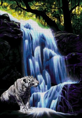 40-5888-НТ Тигр біля водоспаду. Набір для вишивання бісером ТМ Токарєва А. - 1