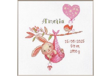  A1029 Народження дівчинки. Набір для вишивки хрестиком AINE
