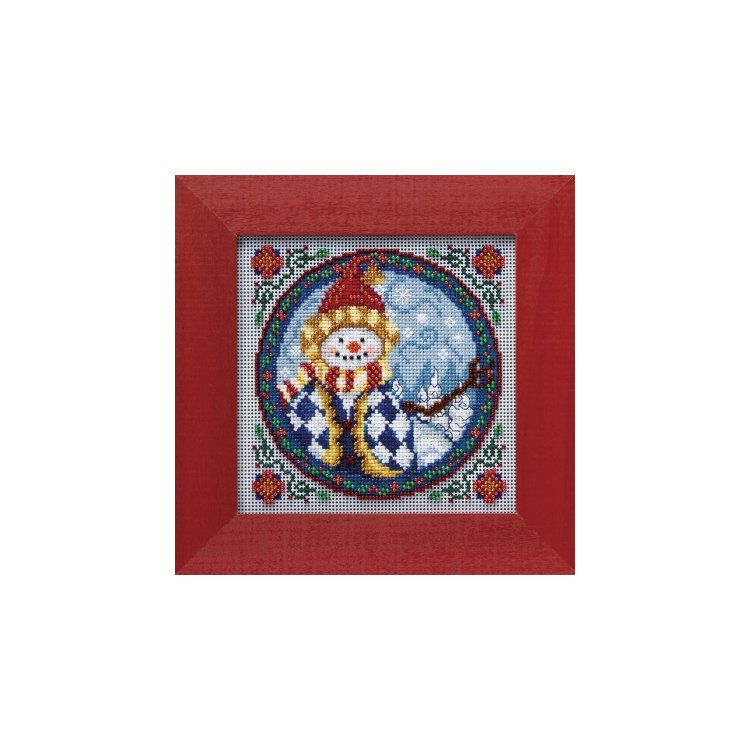 JS149104 Западный снеговик. Набор для вышивки в смешанной технике Mill Hill - 1