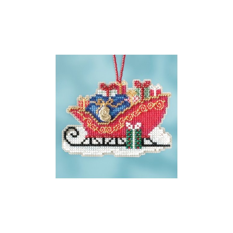 MH161736 Традиционные санки. Набор для вышивки в смешанной технике Mill Hill - 1