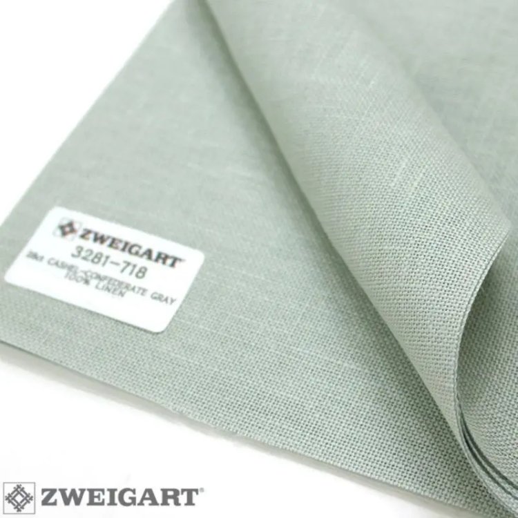 3281/718 Тканина для вишивання фасована Cashel Linen Aida 28 ct. Zweigart 55х70 см - 1