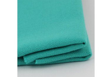  Ткань для вышивания ТПК-190-1 3/98 Оникс (домотканое полотно №30), бирюза, 48% хлопок,52% п/э, 50*50см
