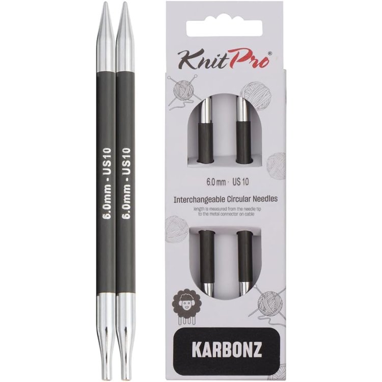 41309 Спицы съемные Karbonz KnitPro 6.00 мм - 1 41309 Спицы съемные Karbonz KnitPro 6.00 мм - 1