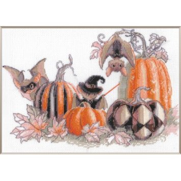 A1031 Тыквенно-летучемышья вечеринка. Набор для вышивки крестиком AINE - 1