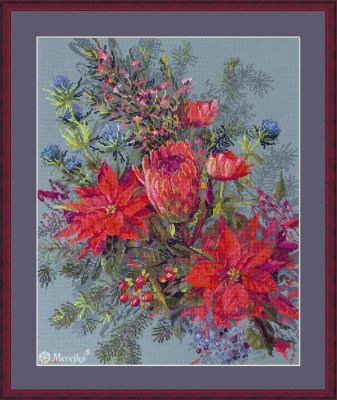 K-272 Різдвяна композиція. Набір для вишивки хрестом Мережка - 1