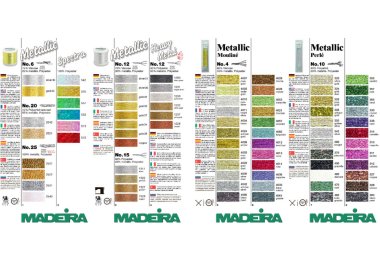  116 карта кольорів Metallic для рукоділля №4,6,8,10,12,20,25 Spectra Madeira